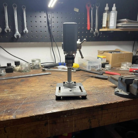 Fenteer Mini Drill Press Desktop Bench Machine With Adjustable 0.6mm To 6mm Chuck Capacity on a workbench for precision tasks.