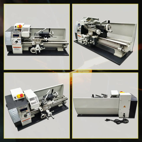 Garage Grade Mini Metal Lathe Machine With Fast Electric Gear Shift And No Sweat Metric Imperial Conversion 1100W Brushless Motor