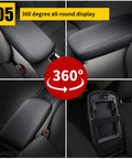360-degree view of Center Console Cover For 2013 To 2018 Nissan Altima Armrest Leather Black With Black Stitching No Fuss Easy To Install