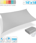 16x18 Waterproof Shade Sail Rectangle With Hardware Kit Light Gray UV Block Outdoor Patio Cover For Garden Backyard