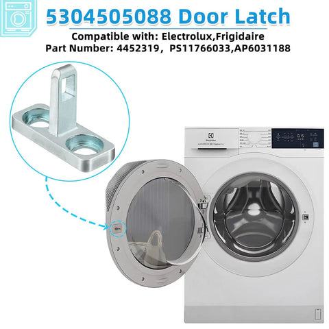 Washer Door Latch And Door Strike Replacement Part For Front Load Washers Easy Install No Fuss Fix Replaces 4452319 PS11766033 AP6031188 Fits A Wide Range Of Models 5304505088 And More, metal strike and washer door