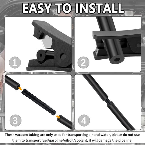 Five Foot Automotive Vacuum Hose Kit With 64 Vacuum Hose Connectors And 6 Vacuum Lines Pipe Cutter Silicone Hoses details