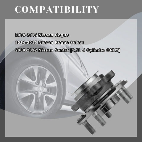 Front Wheel Bearing Hub Assembly Pair With ABS Encoder For Nissan Rogue 2008 2013 Rogue Select 2014 2015 And Sentra 2008 2012