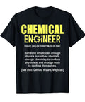 Dope Funny Chemical Engineer Definition T Shirt For Men And Women Graphic Tee That Is Perfect For Engineers And Science Lovers As A Birthday Christmas Gift Idea, black shirt with humorous definition.