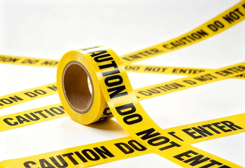 Heavy Duty Yellow And Black Caution Barricade Tape For Job Sites And Crew Patrols Non Adhesive Plastic Warning Roll 3 Inches By 300 Feet Wraps Snugly Over Posts And Trees Without Leaving A Gooey Mess Or Ruining Your Gear
