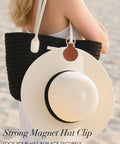 Magnetic Hat Clip For Travel On Bag Made From Genuine Leather With Strong N52 Magnet Keeps Your Hat Secure During Vacation And Commute