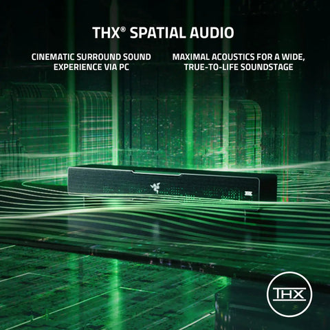 Next Level PC Gaming Soundbar And Wired Subwoofer With Dual Drivers Delivering Sick Bass THX Spatial 7.1 Surround Sound Setup That Will Blow Out Your Speakers In Classic Black