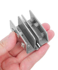180 Degree Glass Door Hinge for Cabinets and Showers Stainless Steel Multipurpose Clamp Hinge for Bathroom Kitchen and Display Cabinets Durable Rustproof Hardware Easy Install, close-up