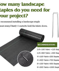 Heavy Duty Weed Barrier Landscape Fabric 4Ft Wide 300Ft Long With 120 U Shaped Securing Pegs and installation guidelines
