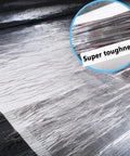 Heavy Duty Black Asphalt Crack Repair Tape, Waterproof Self Adhesive Roll, UV Resistant Aluminum Foil, showing strong surface texture.