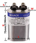 7.5 uF Run Start Capacitor For AC Motors And Fans 370V And 440V Oval CBB65 UL Recognized Safe Ideal For Heat Pumps And Air Conditioners Replacement For 27L566BZ3