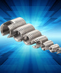 Self Tapping Wire Thread Inserts 50 Piece Repair Kit For Reinforcing Screws Made Of Stainless Steel DIY Friendly Easy One Tool Install Heavy Duty Screw Thread Repair Vibration Resistant And Long Lasting stainless steel inserts on blue background