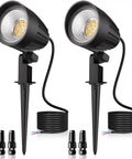 Low Voltage Landscape Lighting 12 To 24V 800 Lumens 7W Warm White 2700K IP66 Waterproof Outdoor LED Lights For Backyard Garden Pathway Wall Fence And Patio 2 Pack