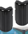 Two Pack Dock Corner Bumpers Heavy Duty Marine Guard For Edge And Hull Protection Black UV Resistant PVC With Stainless Steel Hardware Vertical Install For Straight Corners