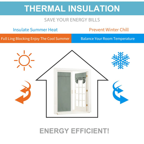 Thermal insulation benefits of sage green door window curtain panel for French doors, skylight, and patio, with energy-saving features.