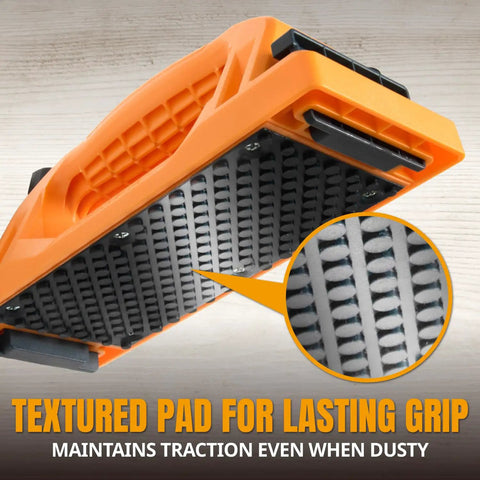 Grab Push Block With Retractable Holder And Offset Handle showing textured anti-slip pad for secure grip.