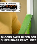 Multi Surface Painter's Tape With PaintBlock Technology Pro Grade 1 Inch Wide 0.94 In By 60 Yds Green Medium Adhesion sealing edge