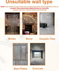 Image showing unsuitable wall types for Heavy Duty Self Drilling Drywall Anchors With Screws: bricks, stone, ceramic tiles, steel plates, concrete.