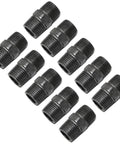 10 Pack 1/2 Inch By 1.5 Inch Black Dark Gray Malleable Iron Threaded Pipe Nipple Fittings Plumbing Adapters Connectors