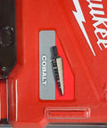 Three Piece Milwaukee Cobalt Step Drill Bit Set For Metal And Wood With Sizes 1 4 9 shown in packaging with red coating