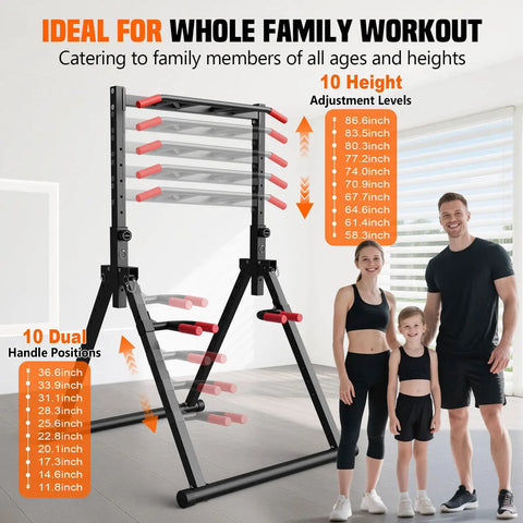 Foldable Power Tower For Pull Ups Dips And Push Ups Free Standing Multi Function Strength Training Station with height levels