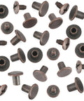 Premium Heavy Duty Chicago Binding Screws Rivet Kit No Sweat Install Copper Zinc Alloy Studs For Leather Craft showing copper studs at various angles.
