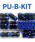 Heavy Duty Straight Push Pneumatic Fitting Connector Kit For Air Hose Tube Trachea Pipe Including 23 Pc Assortment Sizes 4mm To 12mm in storage case