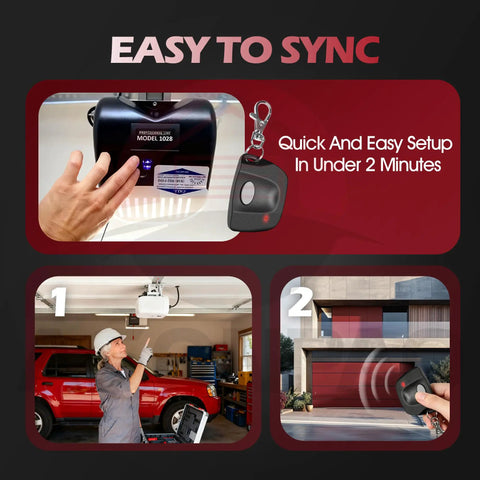 Two Pack Delta 3 310MHz Garage Door Remote Replacement shown with installation and usage steps for quick setup.