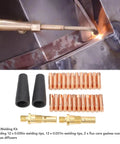 28 Pcs MIG Welding Accessories Kit With 24 Electrode Tips 0.031 Inch, 2 Gasless Nozzles, And 2 Gas Diffusers For MIG Welders