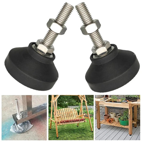 Adjustable Threaded Leveling Feet With Swivel Base For Cabinets, Tables, And Chairs, Restaurant Furniture 4 Pack