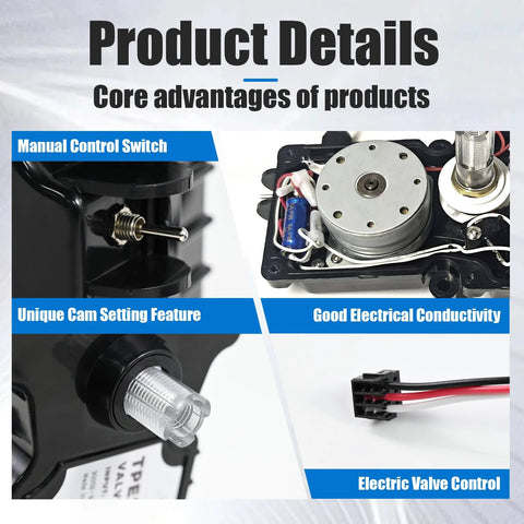 TPE24VA 24-Volt pool valve actuator control for 24VAC systems; compatible with 2-way and 3-way valves for pools and spas.