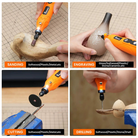 Heavy Duty 448 Piece Rotary Tool Accessory Kit With Sleek Carry Case, 1 8 Inch Universal Bits used for sanding, engraving, cutting, drilling.