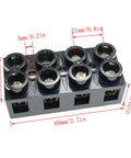 500V 60A 4 Position Dual Row Screw Terminal Block Heavy Duty Insulated Barrier Strip for Electrical Wiring and Control Panels