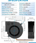 97mm By 33mm Brushless DC Blower Fan 12V Beefy CFM With 4 Pin PWM For PCs And Electronics Squirrel Cage Design Long Lifespan About 50000 Hours Compact Small Cooling Fan, dimension chart