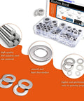 412 Piece Flat Washer Set In 304 Stainless Steel M4 To M12 For Screws And Bolts Includes Beefy Heavy Duty Fender Washers