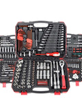 Premium Auto Combination Wrench Set Packing Slick Ratchet Pawl Sockets Hefty Spanner And Precision Screwdriver Bits For Your Garage Stash in organized case.