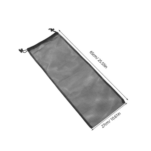 Mesh Gear Bag For Snorkeling And Scuba Diving Gear Storage With Drawstring Closure, black nylon, 65cm x 27cm.