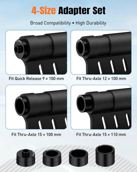 Heavy Duty Bike Fork Mount Block With Upgraded Aluminum Alloy Build 8 Cone Adapters For Front Fork Mount Includes Hardware