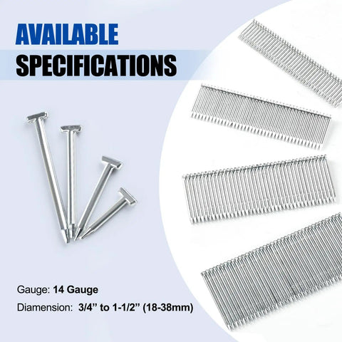 14 Gauge Concrete Nailer Kit With 400 Concrete T Nails 3/4 to 1-1/2 Inch dimensions display