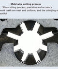 Close-up of mold wire cutting process showcasing neat teeth for Top Shelf Heavy Duty Electric Hydraulic Hose Crimping Machine For High Pressure Lines.