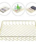 Gold Desk File Tray Organizer For A4 Papers And Documents, Wire Letter Size Desk Tray With Magazine Storage Basket for multifunctional use