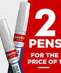 Grout Pen White 2 Pack With 4 Extra Nibs Waterproof Grout Whitener And Paint for bathroom and kitchen shown with 2 pens.