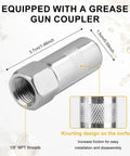 Chrome grease gun coupler with knurled grip, 1/8 in NPT threads