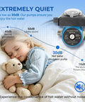 Hot Water Recirculating Pump Kit For Tank Water Heater With Programmable Timer displayed with child sleeping peacefully.