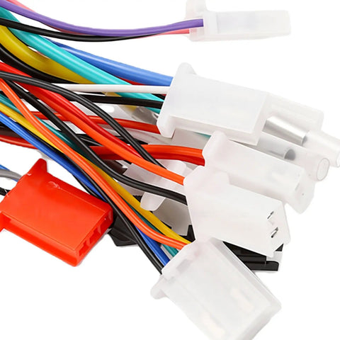 Assorted wires and connectors for use with Beefed-Up 500W Brushless Motor Controller With Aluminum Alloy Enclosure.