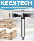 CNC Spoilboard Surfacing Router Bit With One Quarter Inch Shank And One And A Half Inch Diameter For Clean Burr Free Cuts