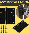Beefy 5 Inch Stainless Steel Door Hinges With Ball Bearing For Exterior And Interior Doors Square Corner Five By Five Inch Black Finish Heavy Duty Commercial Grade Hinges Built To Last 4 Pack, black hinge with screws