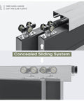 Bypass Double Sliding Pocket Door Hardware Kit for 4 Door System Aluminum Track Commercial Grade 10 Feet Long 120 Inches