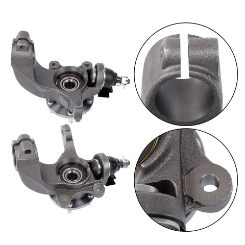 Front Driver And Passenger Side Wheel Hub Bearing Steering Knuckle Assembly Replacement For Transit Connect 2010 2013