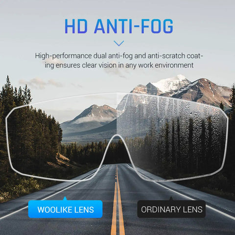 Safety Goggles That Fit Over Your Specs With Anti Fog And Anti Scratch Lenses, clear lens comparison against a scenic backdrop